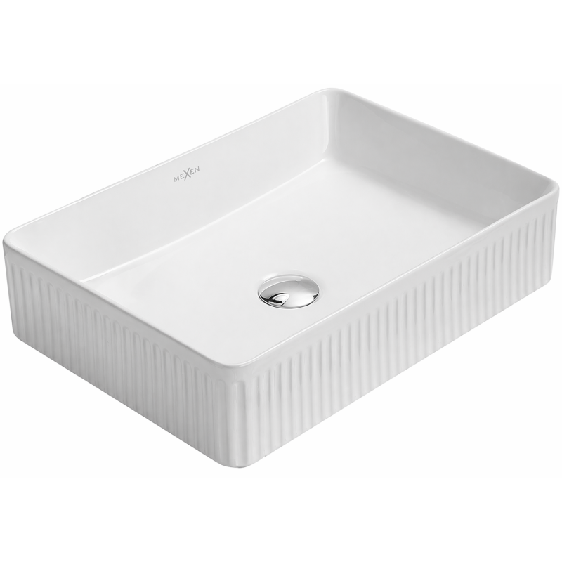 Mexen Grovo Aufsatzwaschbecken geriffelt 51 x 37 cm, weiß - 22305100
