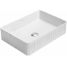 Mexen Grovo countertop washbasin fluted 51 x 37 cm, white - 22305100