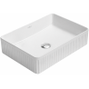 Mexen Grovo geribbelde opbouw wastafel 51 x 37 cm, wit - 22305100