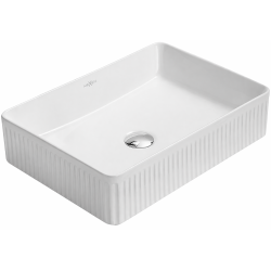 Mexen Grovo opbouwkom gegroefd 50 x 34 cm, wit - 22305000