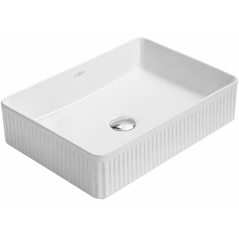 Mexen Grovo countertop washbasin grooved 50 x 34 cm, white - 22305000