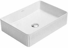 Mexen Grovo lavabo de sobreponer estriado 50 x 34 cm, blanco - 22305000
