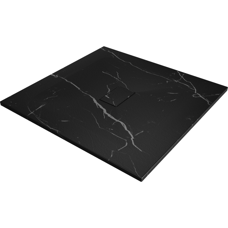 Mexen Hugo kvadrātveida paliktnis SMC 100 x 100 cm, melns akmens - 42751010