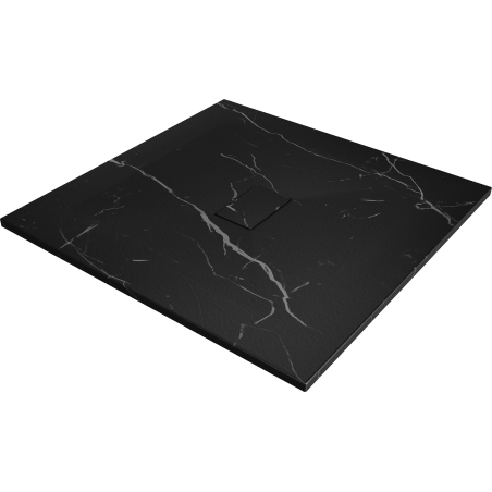 Mexen Hugo kvadrātveida paliktnis SMC 100 x 100 cm, melns akmens - 42751010