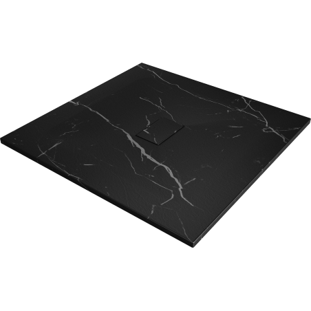 Mexen Hugo vierkante SMC-douchebak 100 x 100 cm, zwarte steen - 42751010