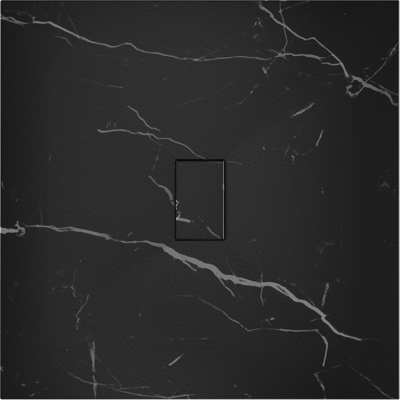 Mexen Hugo kvadrātveida paliktnis SMC 100 x 100 cm, melns akmens - 42751010