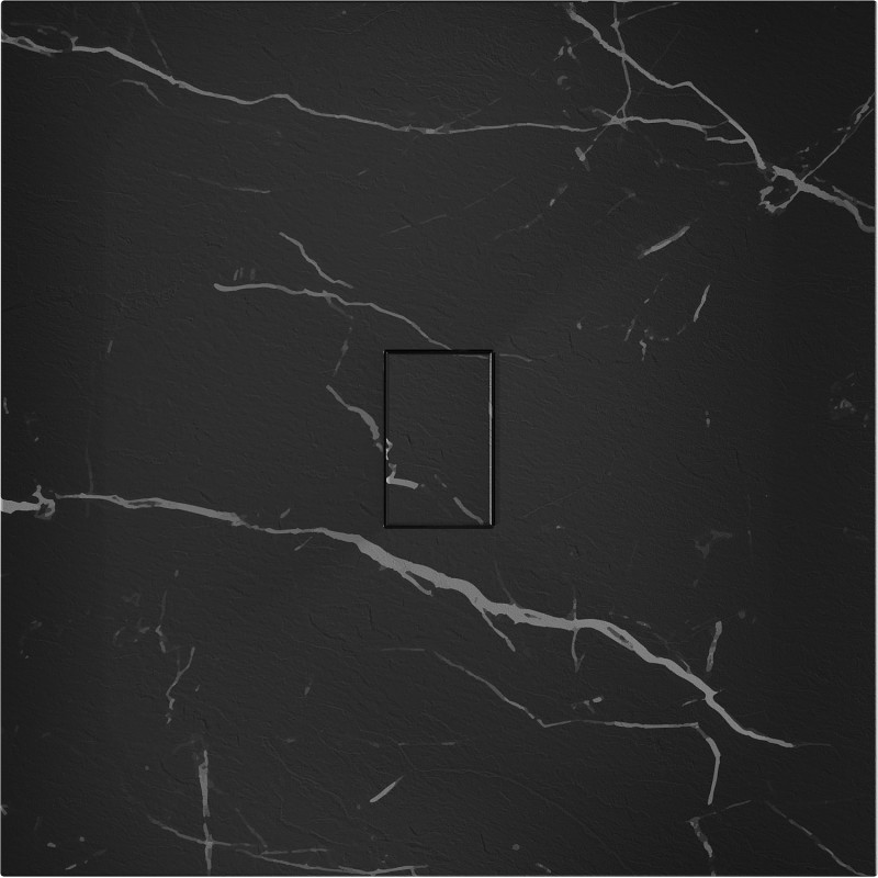 Mexen Hugo Quadratische Duschtasse SMC 100 x 100 cm, schwarzer Stein - 42751010