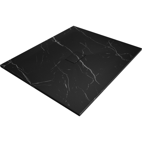 Mexen Hugo taisnstūrveida dušas paliktnis SMC 120 x 100 cm, melnais akmens - 42751012