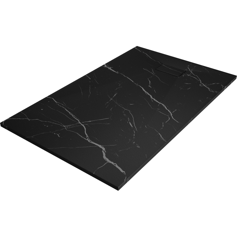 Mexen Hugo taisnstūra SMC 150 x 80 cm dušas pamatne, melns akmens - 42758015