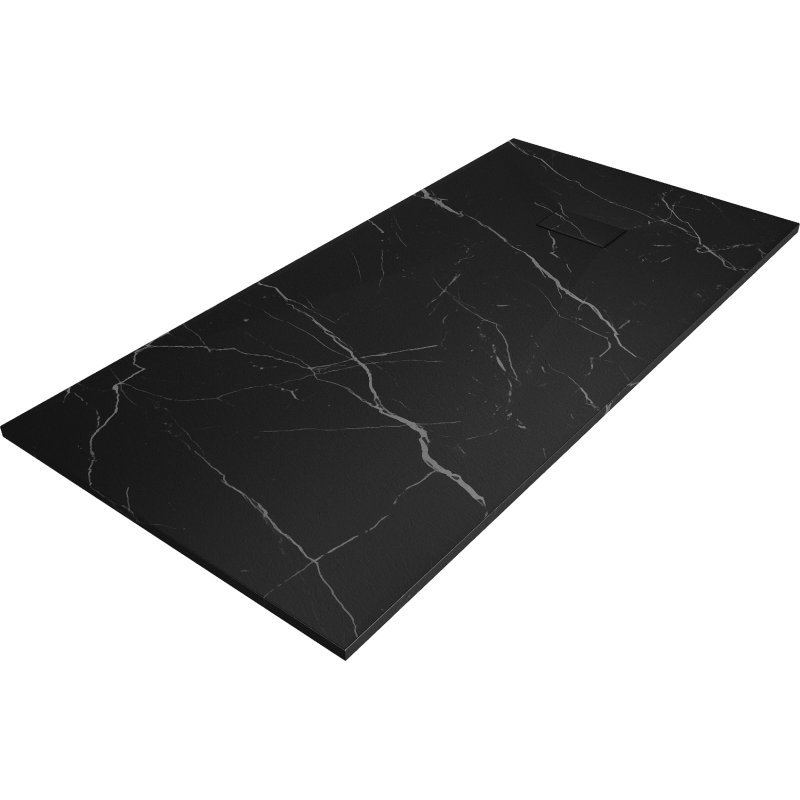 Mexen Hugo taisnstūra dušas paliktnis SMC 170 x 80 cm, melns akmens - 42758017