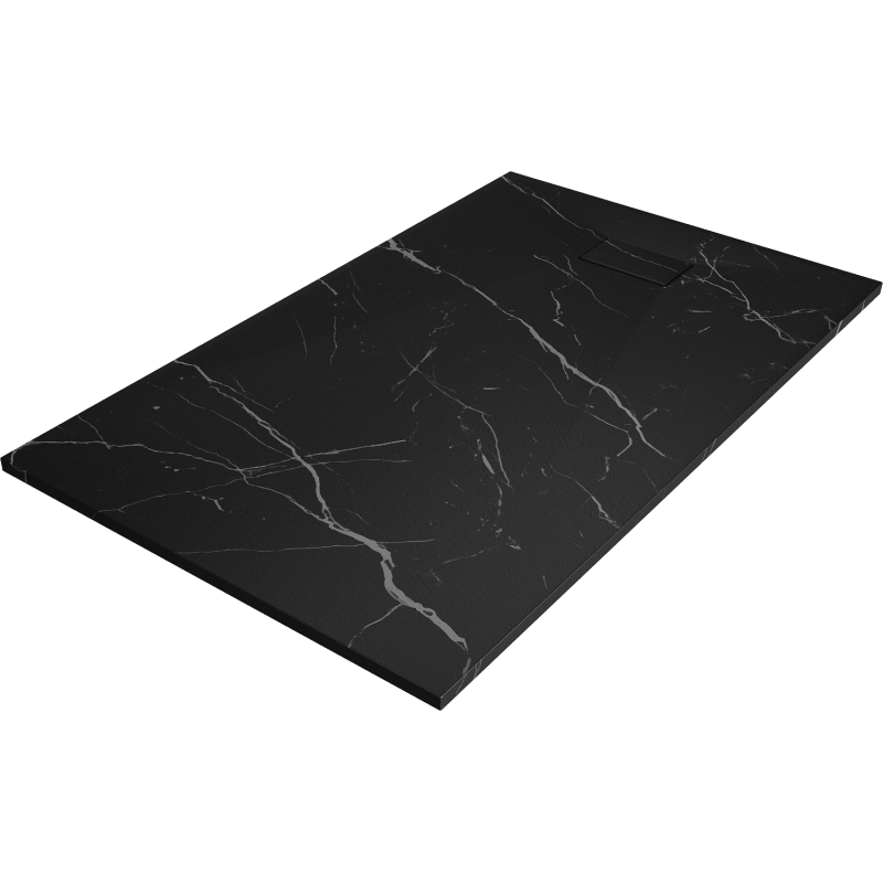 Mexen Hugo taisnstūra dušas paliktnis SMC 140 x 90 cm, melns akmens - 42759014