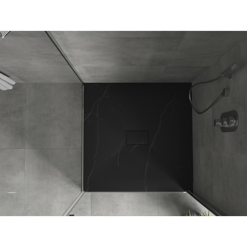 Mexen Hugo base de duche quadrada SMC 100 x 100 cm, pedra preta - 42751010