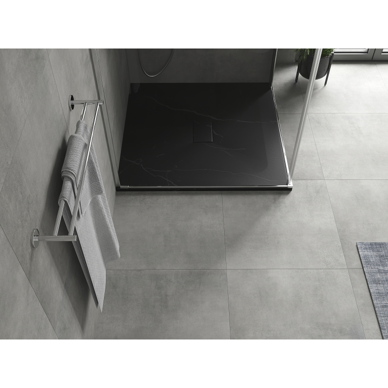 Mexen Hugo kvadrātveida paliktnis SMC 100 x 100 cm, melns akmens - 42751010