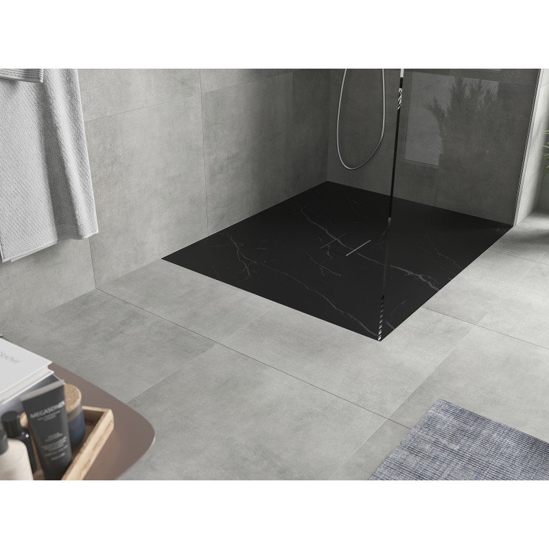 Mexen Hugo rectangular SMC shower tray 120 x 100 cm, black stone - 42751012