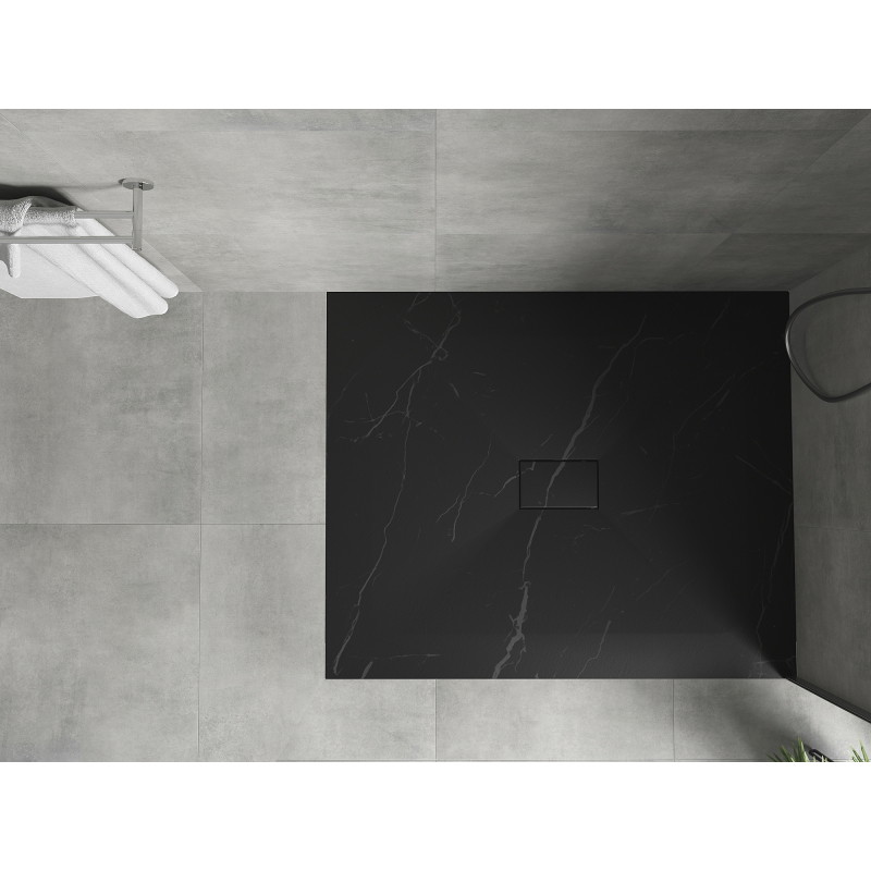 Mexen Hugo rectangular SMC shower tray 120 x 100 cm, black stone - 42751012
