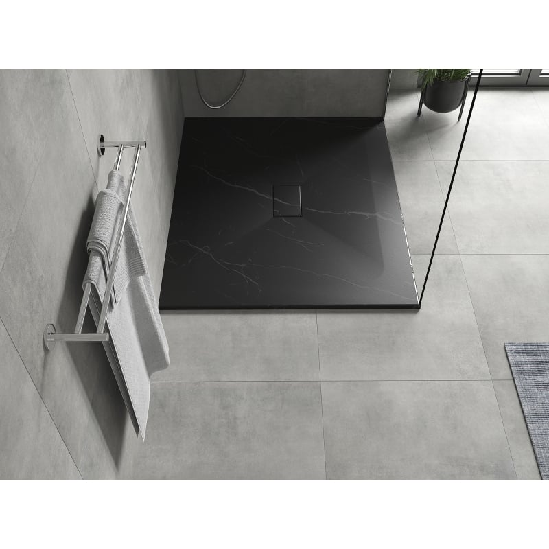 Mexen Hugo base de duche retangular SMC 120 x 100 cm, pedra preta - 42751012