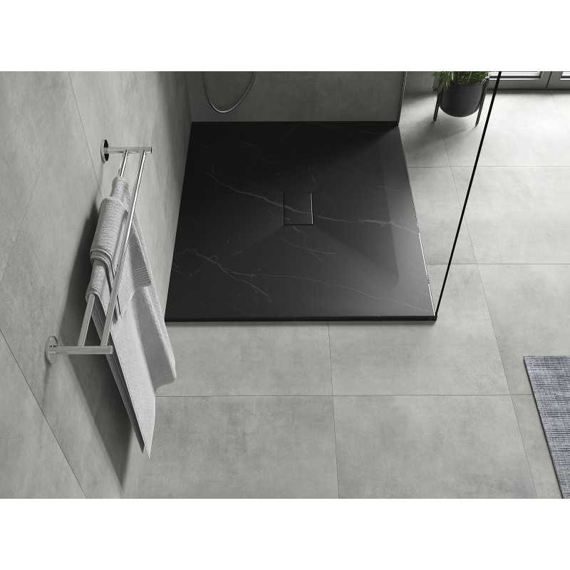 Mexen Hugo rectangular SMC shower tray 120 x 100 cm, black stone - 42751012