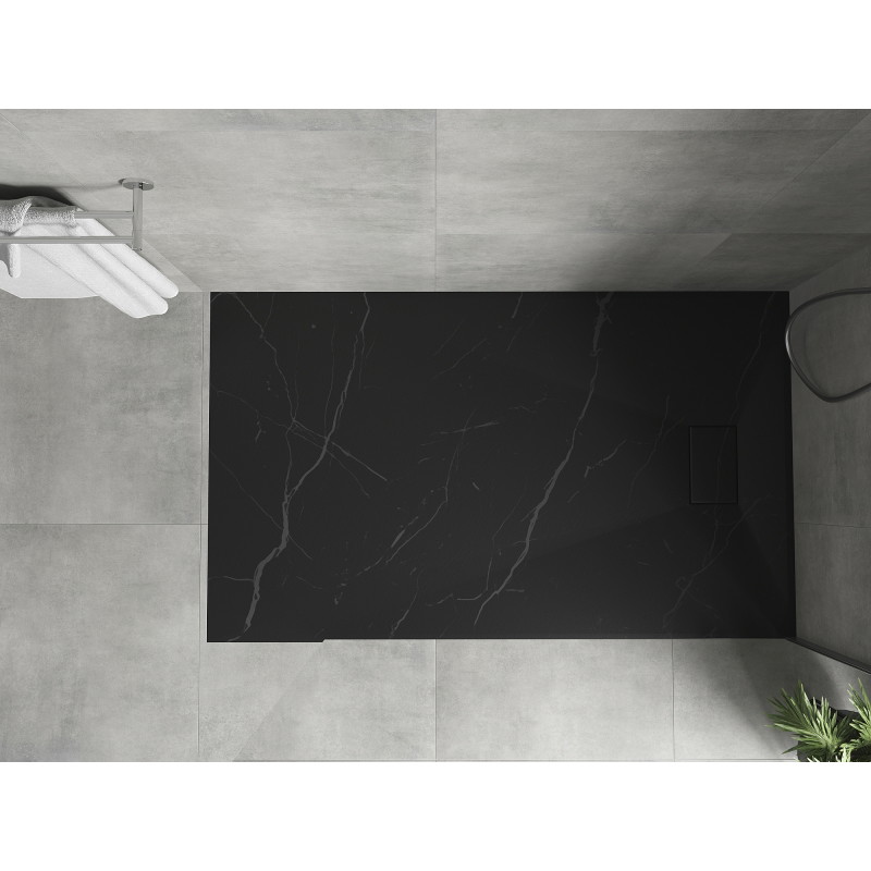 Mexen Hugo SMC ristkülikukujuline dušialus 150 x 80 cm, must kivi - 42758015