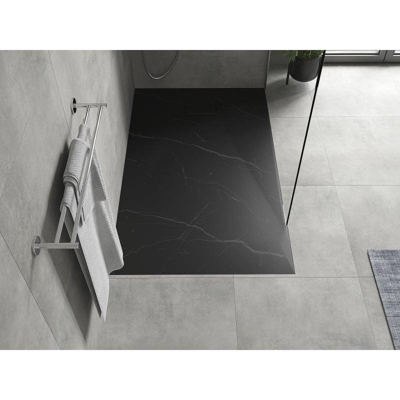 Mexen Hugo rectangular SMC shower tray 150 x 90 cm, black stone - 42759015