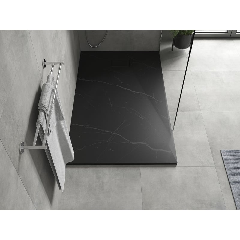 Mexen Hugo receveur de douche rectangulaire SMC 160 x 90 cm, pierre noire - 42759016