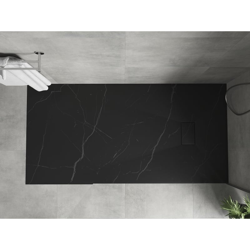 Mexen Hugo rectangular SMC shower tray 180 x 90 cm, black stone - 42759018