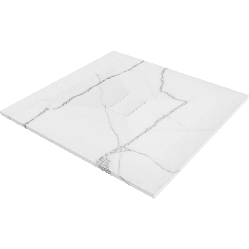 Mexen Hugo kvadrātveida dušas paliktnis SMC 100 x 100 cm, balts akmens - 42151010