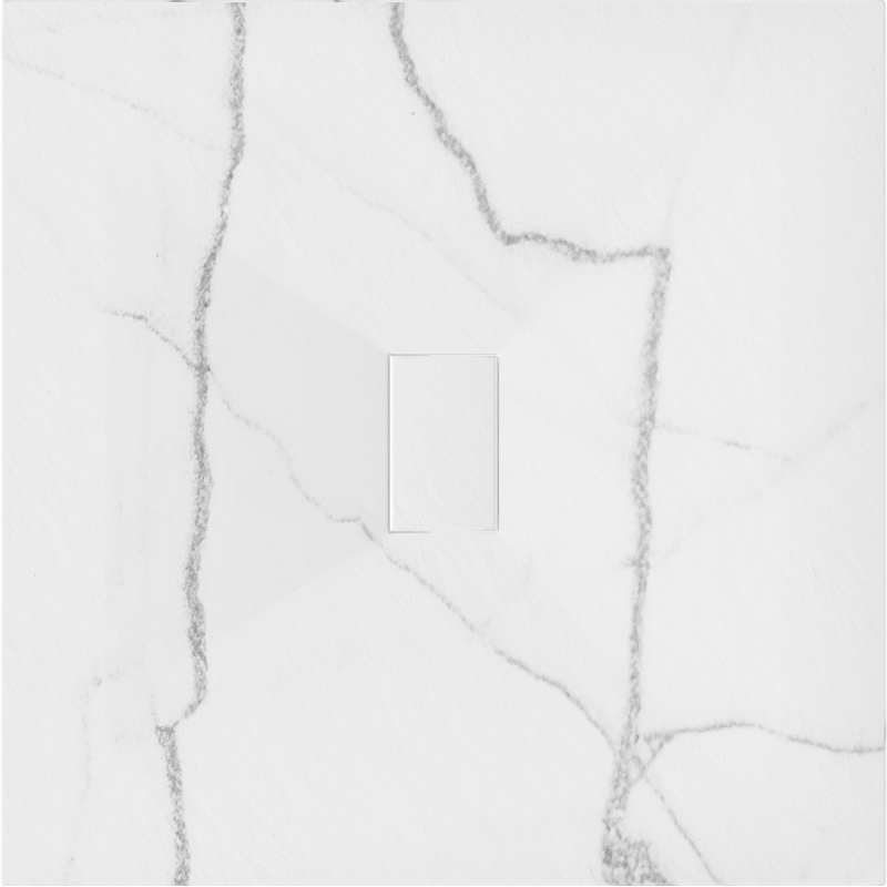 Mexen Hugo kvadrātveida dušas paliktnis SMC 100 x 100 cm, balts akmens - 42151010