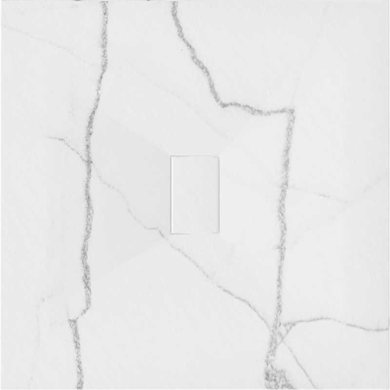 Mexen Hugo neliönmuotoinen SMC-suihkualusta 100 x 100 cm, valkoinen kivi - 42151010