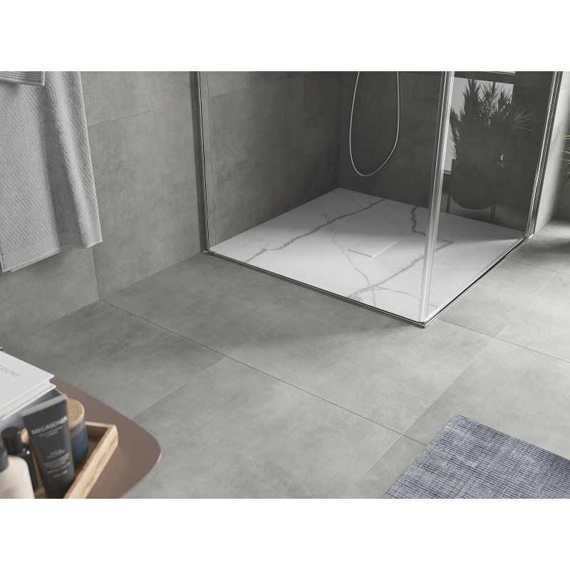 Mexen Hugo kvadrātveida dušas paliktnis SMC 100 x 100 cm, balts akmens - 42151010