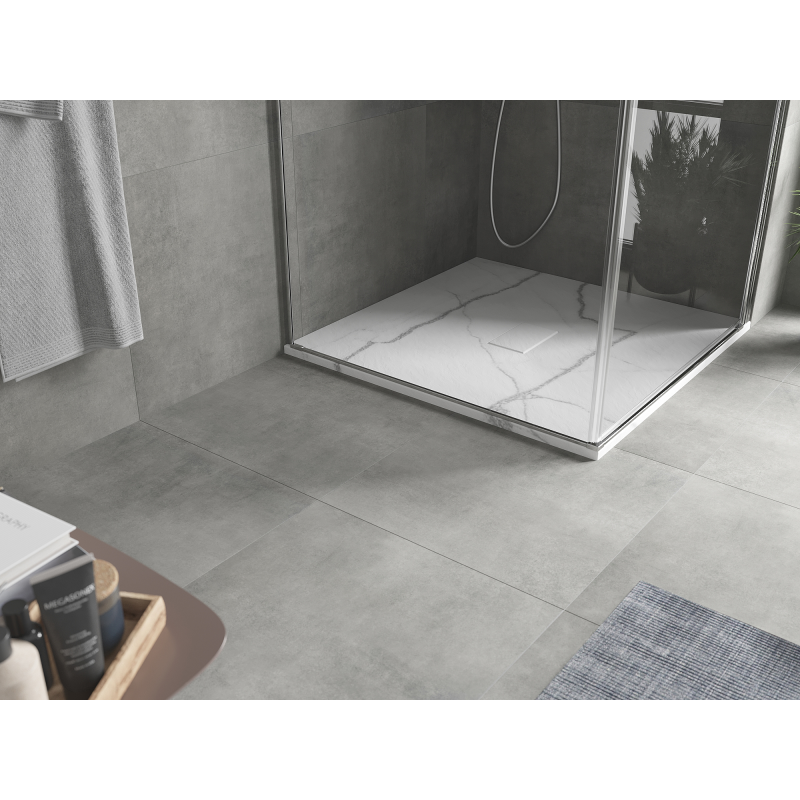 Mexen Hugo kvadrātveida dušas paliktnis SMC 100 x 100 cm, balts akmens - 42151010