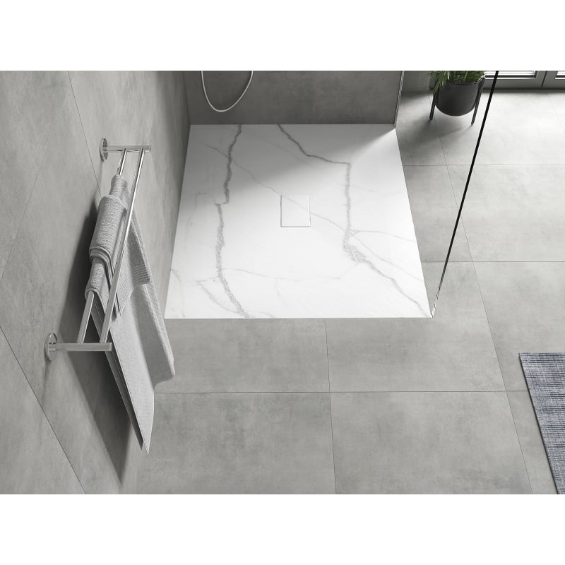 Mexen Hugo base duche retangular SMC 120 x 100 cm, pedra branca - 42151012