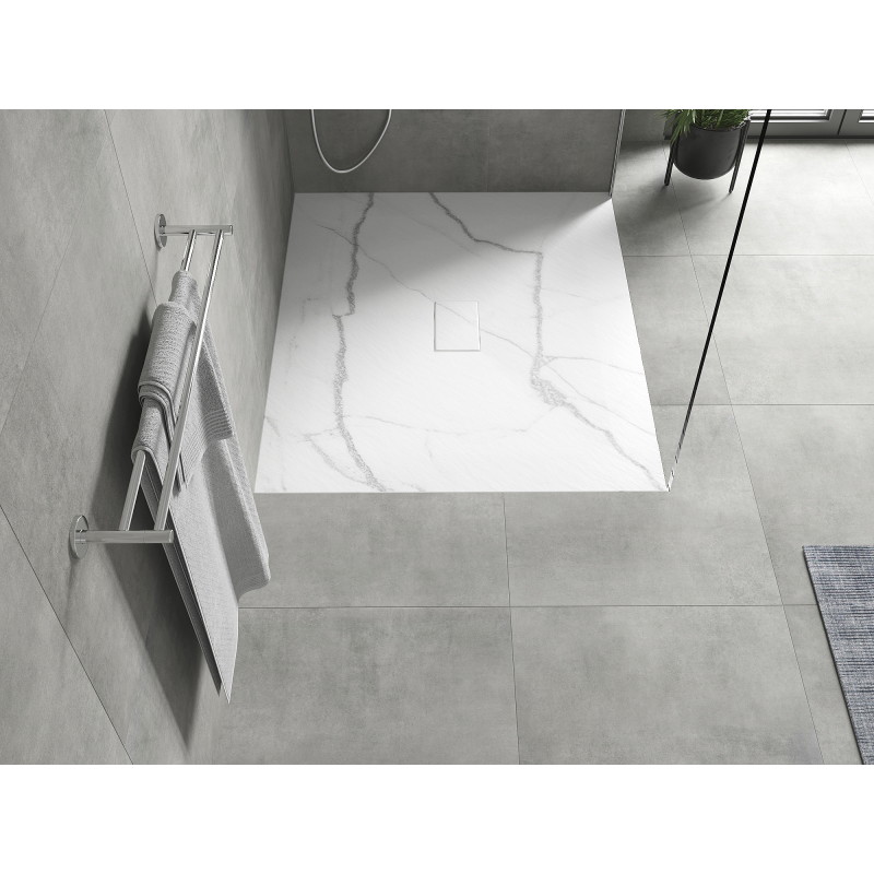 Mexen Hugo rectangular SMC shower tray 120 x 100 cm, white stone - 42151012