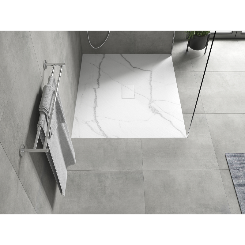 Mexen Hugo taisnstūrveida dušas paliktnis SMC 120 x 100 cm, baltais akmens - 42151012