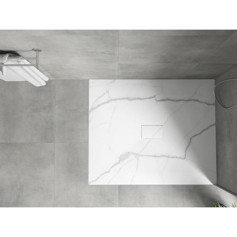 Mexen Hugo base duche retangular SMC 120 x 100 cm, pedra branca - 42151012