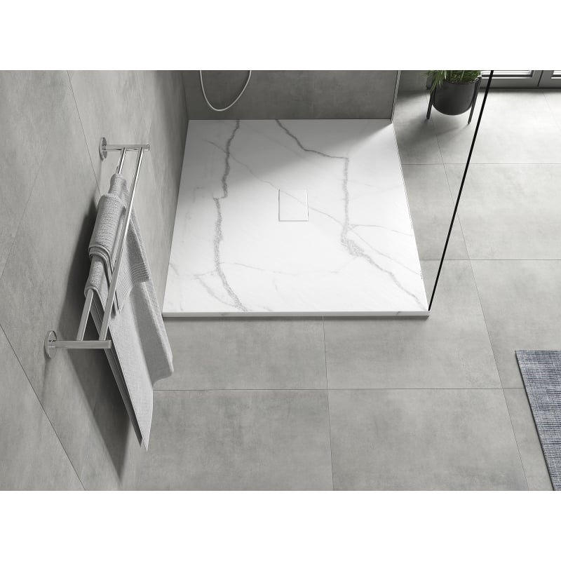 Mexen Hugo piatto doccia rettangolare SMC 120 x 100 cm, pietra bianca - 42151012