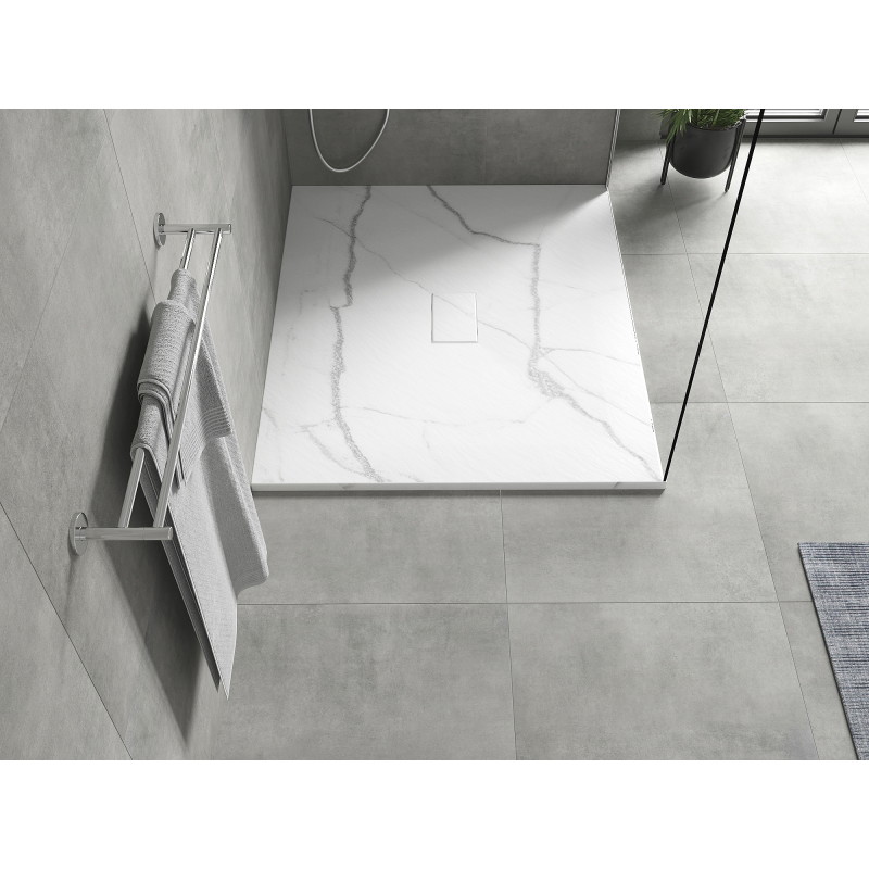 Mexen Hugo rectangular SMC shower tray 120 x 100 cm, white stone - 42151012