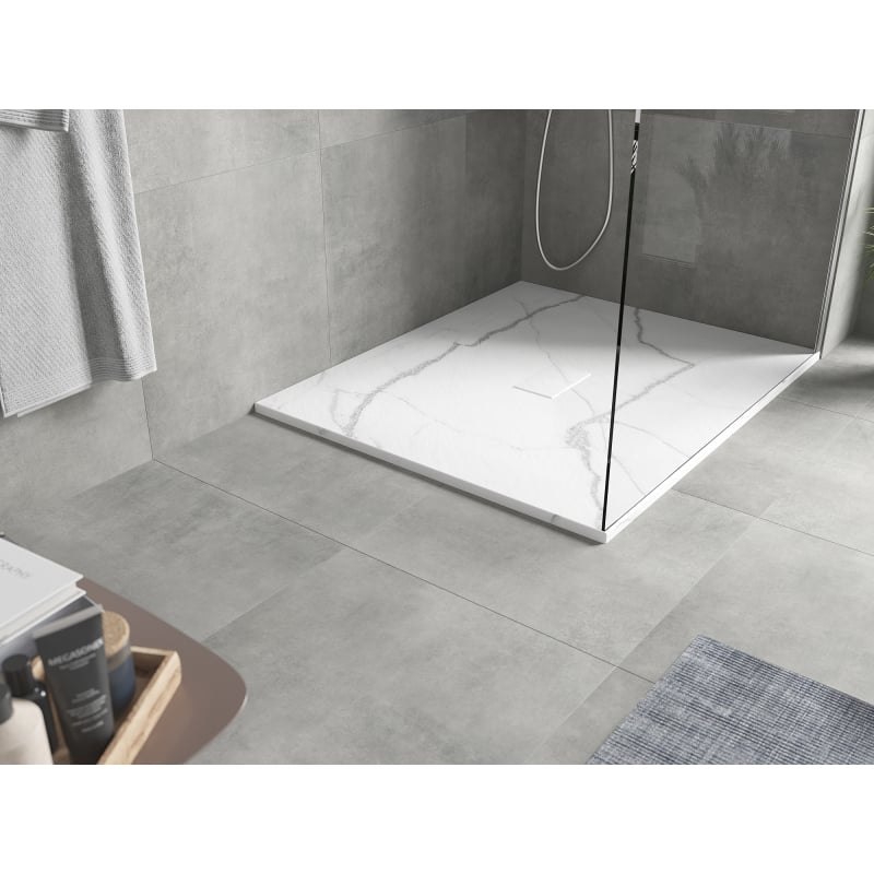 Mexen Hugo receveur de douche rectangulaire SMC 120 x 100 cm, pierre blanche - 42151012