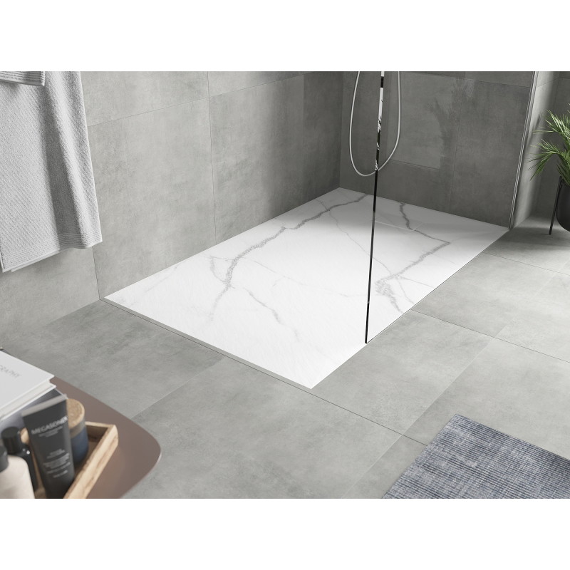 Mexen Hugo ristkülikukujuline SMC dušialus 150 x 80 cm, valge kivi - 42158015