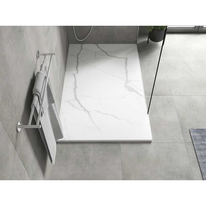 Mexen Hugo rectangular SMC shower tray 150 x 80 cm, white stone - 42158015