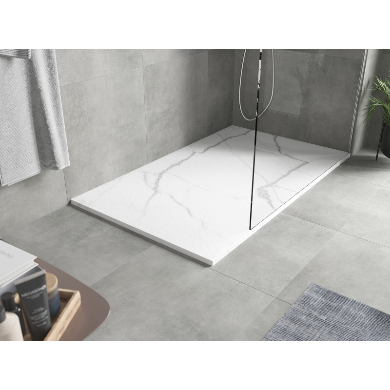 Mexen Hugo ristkülikukujuline SMC dušialus 150 x 80 cm, valge kivi - 42158015