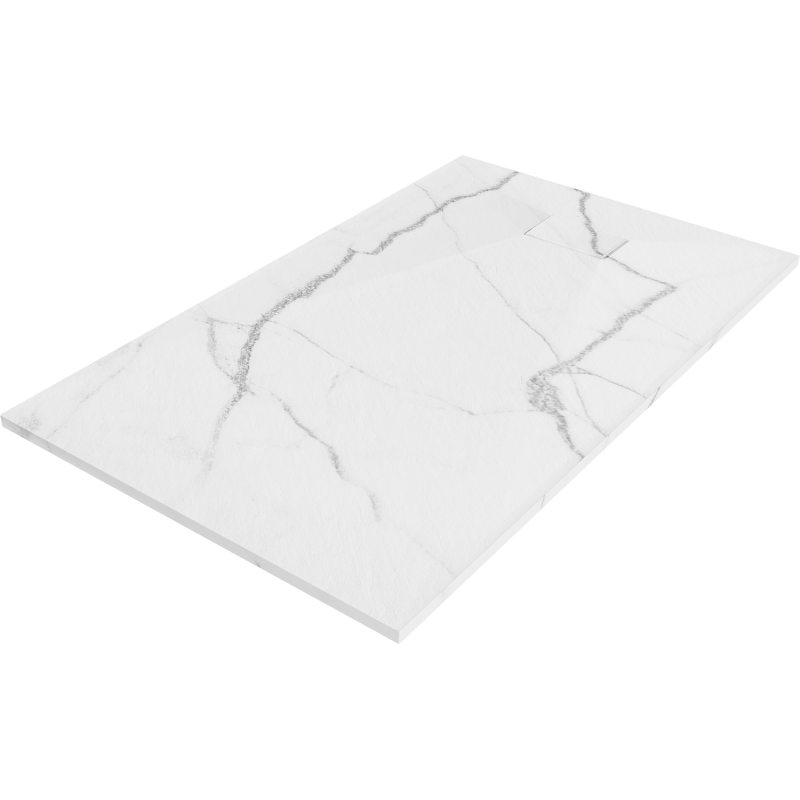 Mexen Hugo taisnstūra dušas paliktnis SMC 160 x 80 cm, balts akmens - 42158016