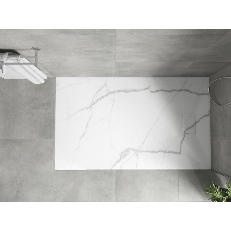 Mexen Hugo rectangular shower tray SMC 140 x 90 cm, white stone - 42159014
