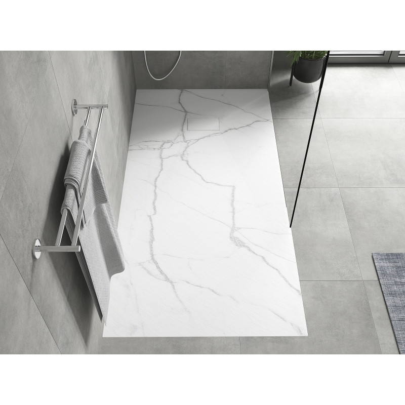 Mexen Hugo ristkülikukujuline SMC dušialus 170 x 80 cm, valge kivi - 42158017