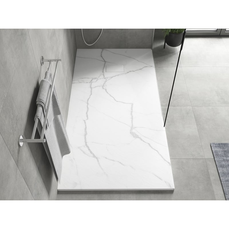 Mexen Hugo piatto doccia rettangolare SMC 170 x 80 cm, pietra bianca - 42158017