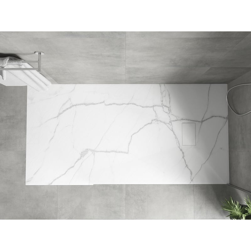 Mexen Hugo receveur de douche rectangulaire SMC 180 x 80 cm, pierre blanche - 42158018