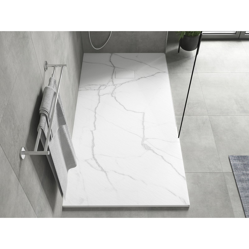 Mexen Hugo ristkülikukujuline SMC dušialus 180 x 80 cm, valge kivi - 42158018