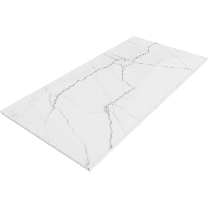 Mexen Hugo taisnstūrveida SMC dušas paliktnis 180 x 80 cm, balts akmens - 42158018