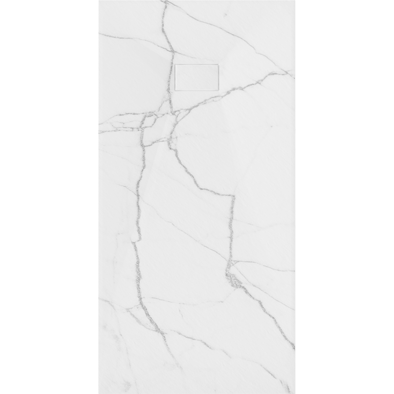 Mexen Hugo taisnstūrveida SMC dušas paliktnis 180 x 80 cm, balts akmens - 42158018