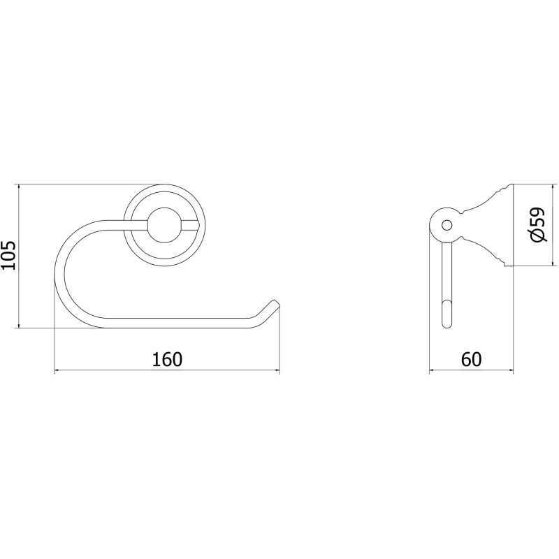 Mexen Lusso tualetes papīra turētājs, antīks varš - 70A16823-45