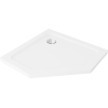 Mexen Flat Πεντάγωνο στενό ντους 100 x 100 cm, λευκό, σιφόνι χρωμίου - 41P101010